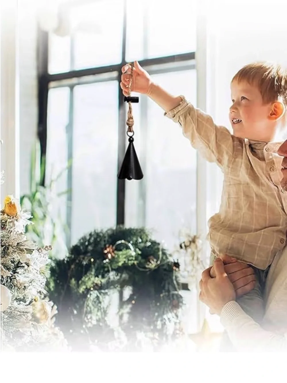 Black Hanging Christmas Bells - Set of 6